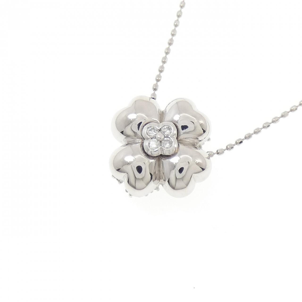 PT850 フラワー ダイヤモンド ネックレス 0.33CT