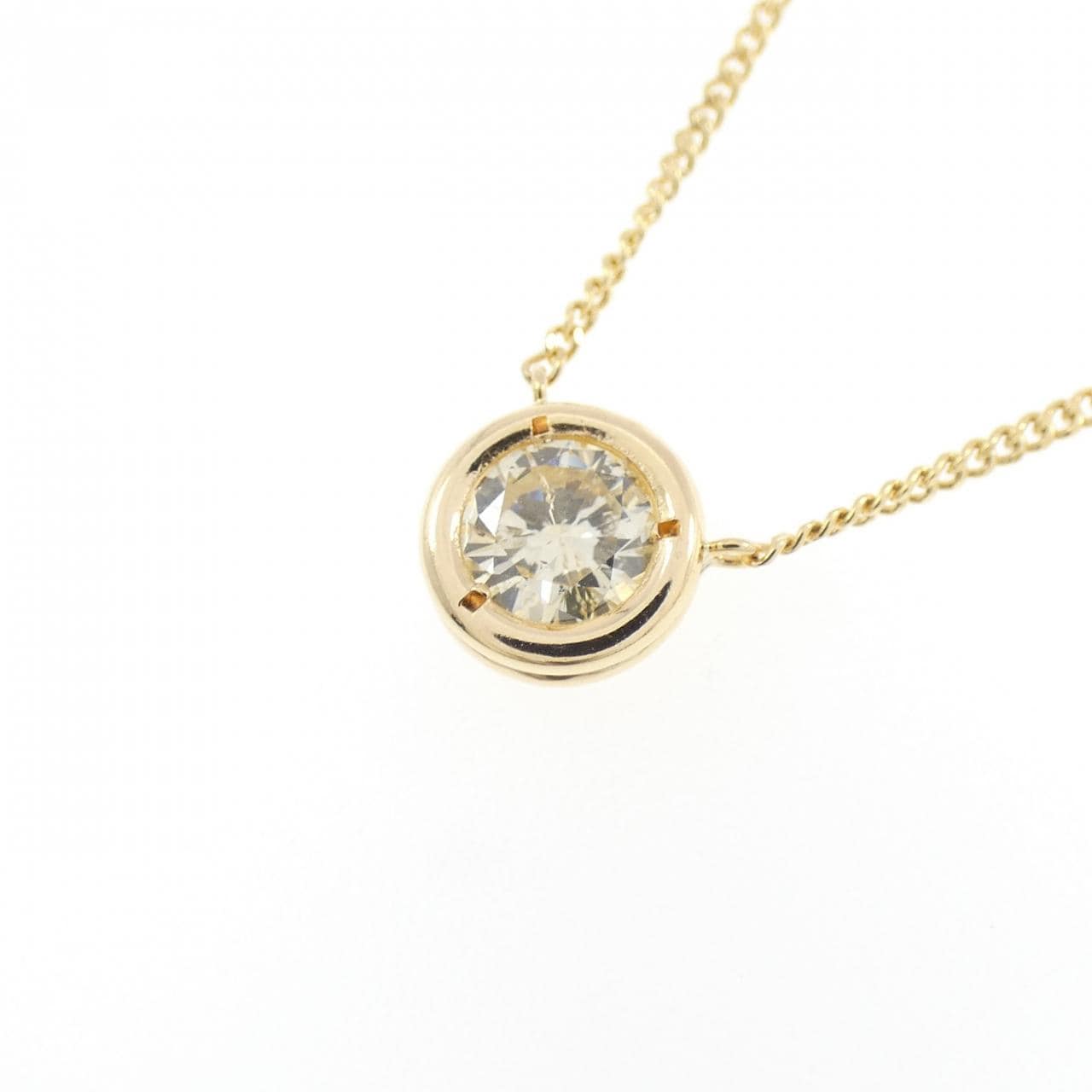 750YG ソリティア ダイヤモンド ネックレス 0.41CT