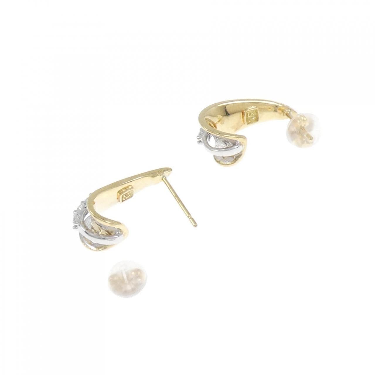 K18YG/K18WG Diamond earrings 0.18CT