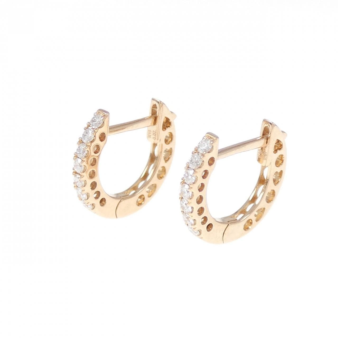 K18PG Diamond earrings 0.14CT