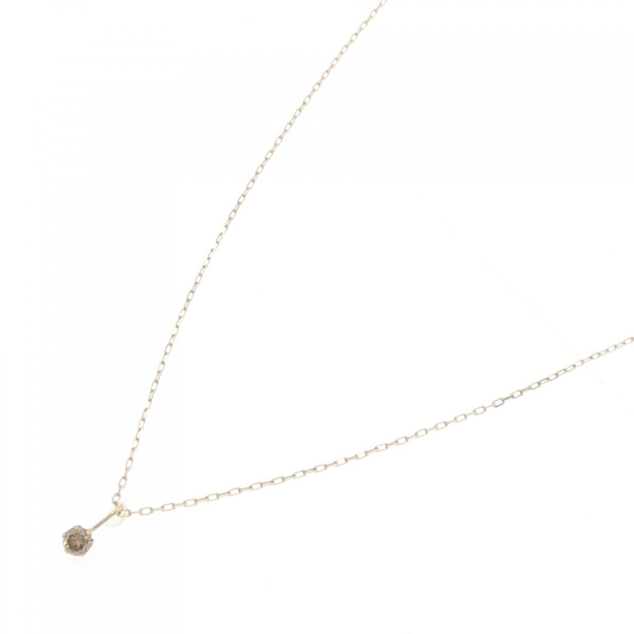K18YG ソリティア ダイヤモンド ネックレス 0.1CT