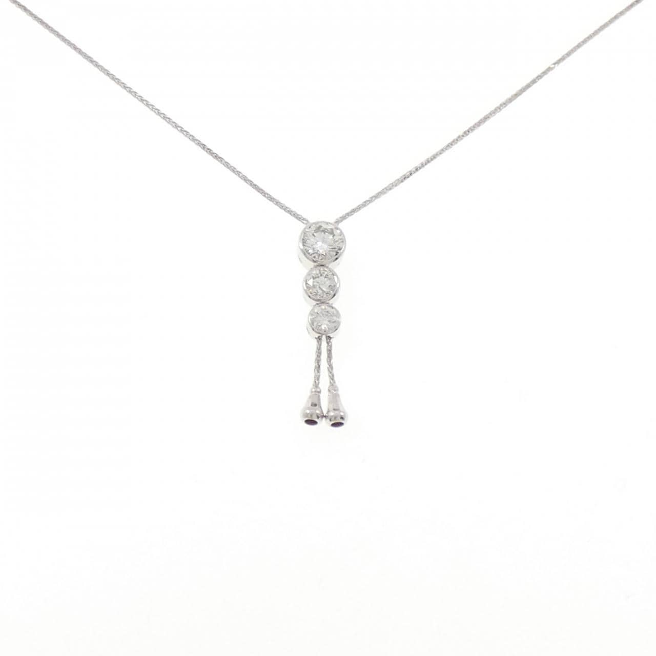 K18WG ダイヤモンド ネックレス 1.00CT