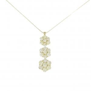 【新品】K18YG フラワー ダイヤモンド ネックレス 3.00CT