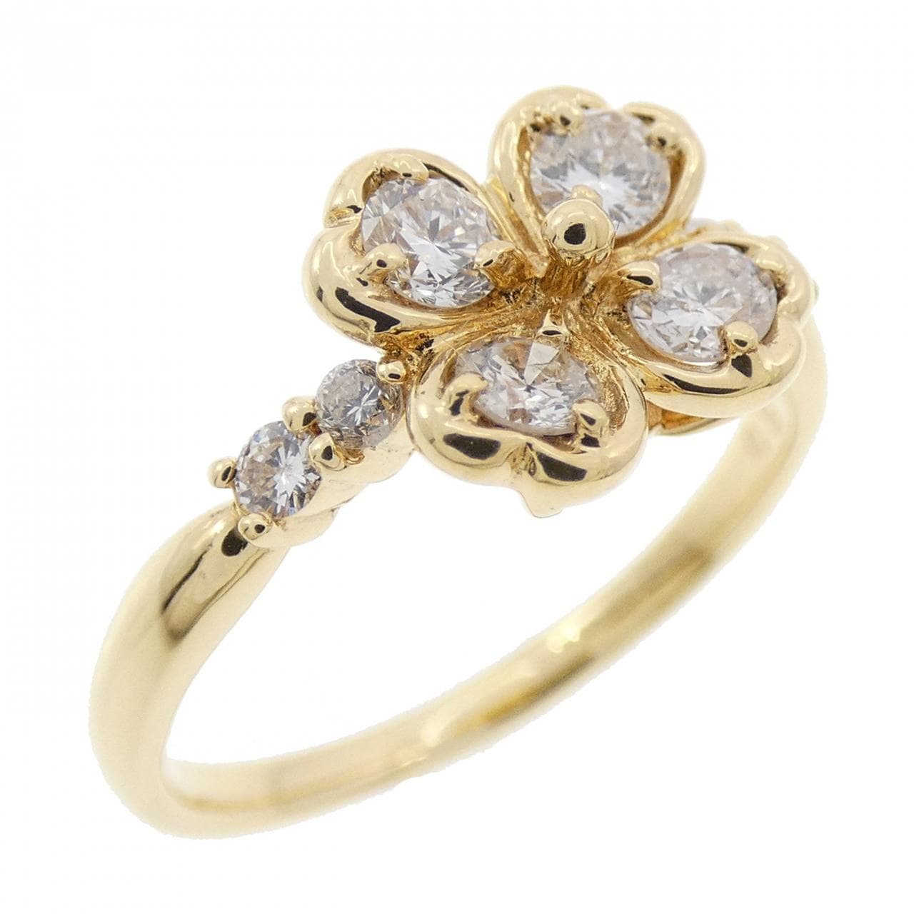 K18YG クローバー ダイヤモンド リング 0.50CT