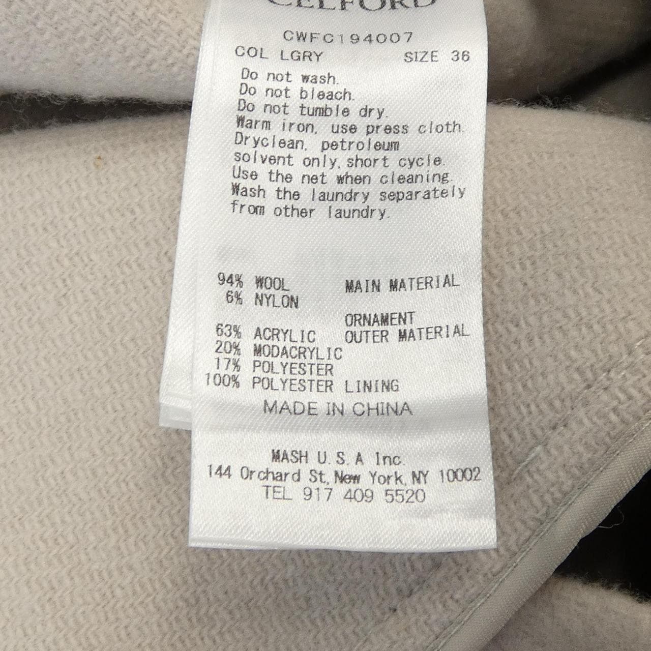 セルフォード CELFORD CWFO194007 コート