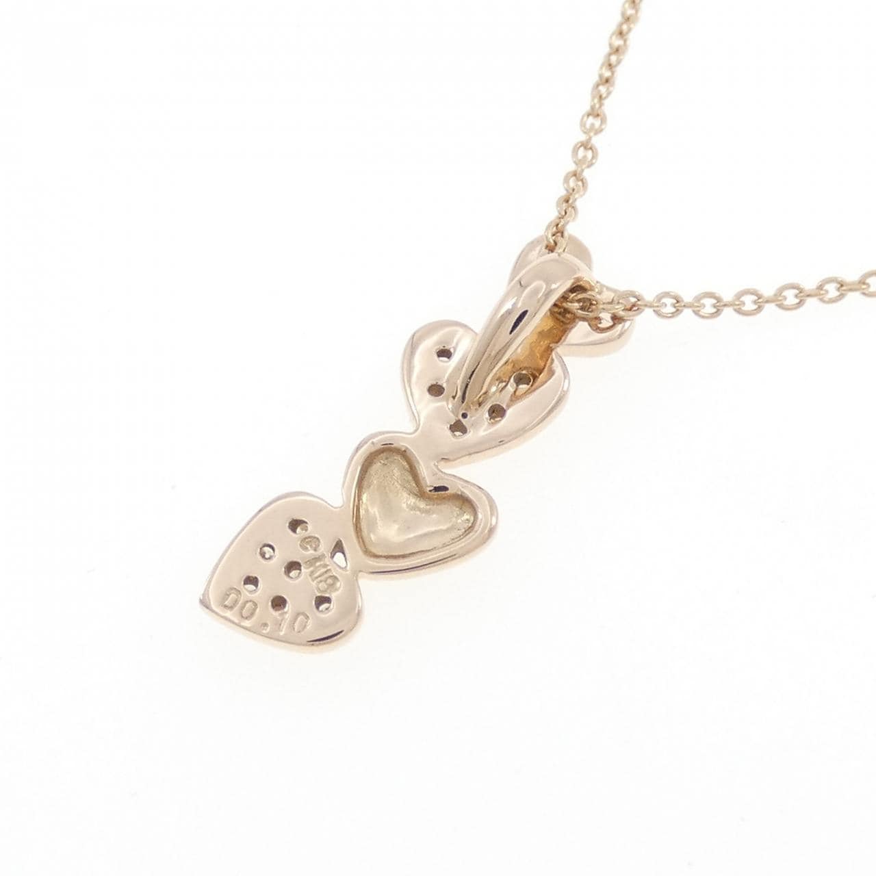 K18PG ハート ダイヤモンド ネックレス 0.10CT