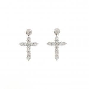 PT900 クロス ダイヤモンド ピアス 0.50CT