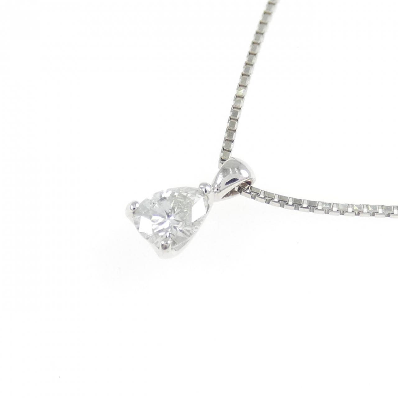 K18WG/PT850 ダイヤモンド ネックレス 0.24CT