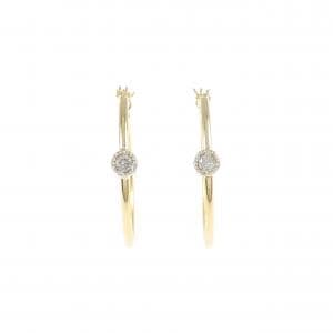 K18YG/K18WG ダイヤモンド フープ ピアス 0.04CT