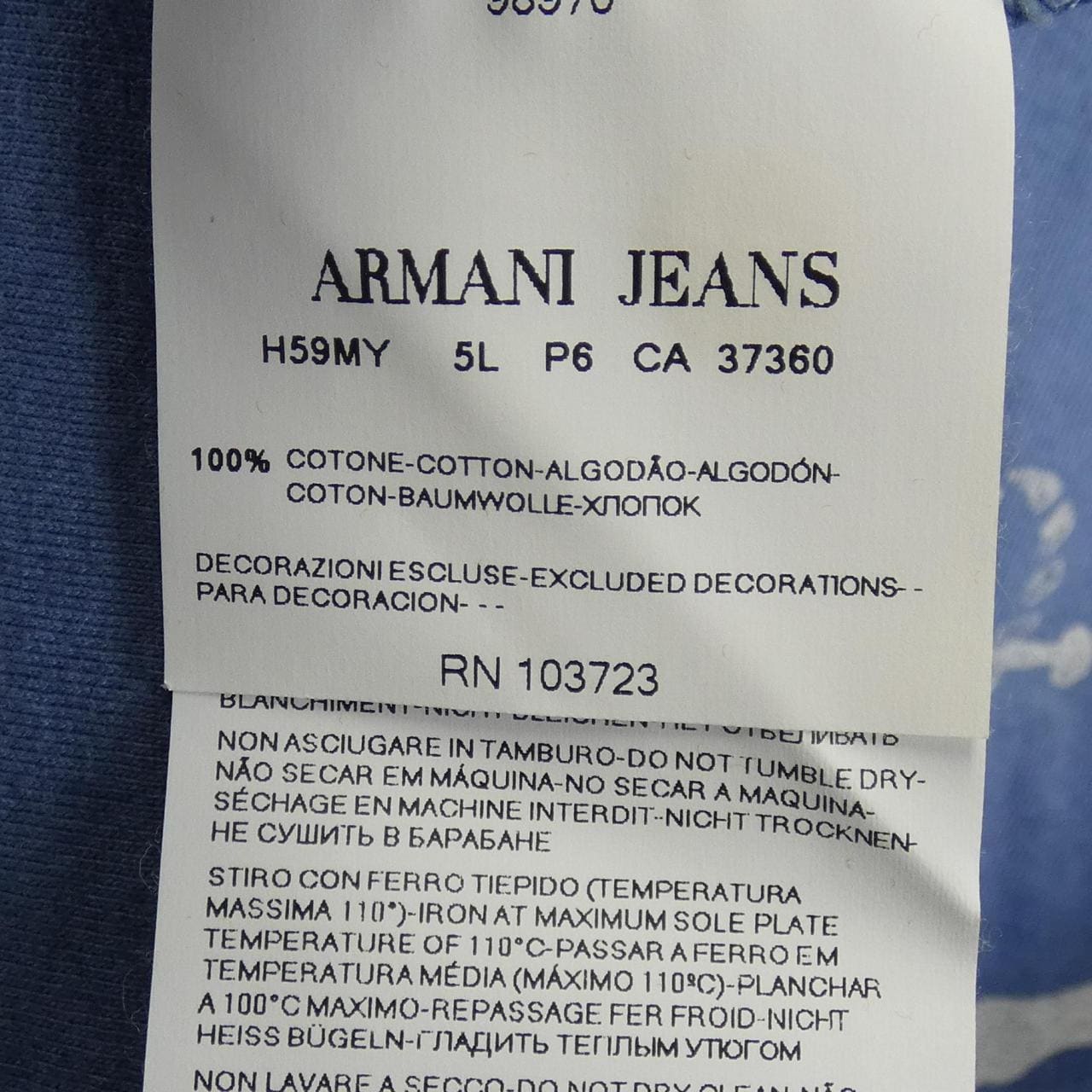 阿玛尼牛仔裤ARMANI JEANS T恤