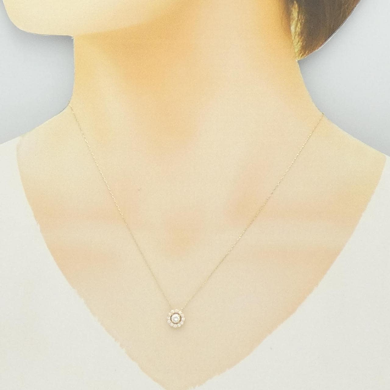 【リメイク】K18YG ダイヤモンド ネックレス 0.37CT