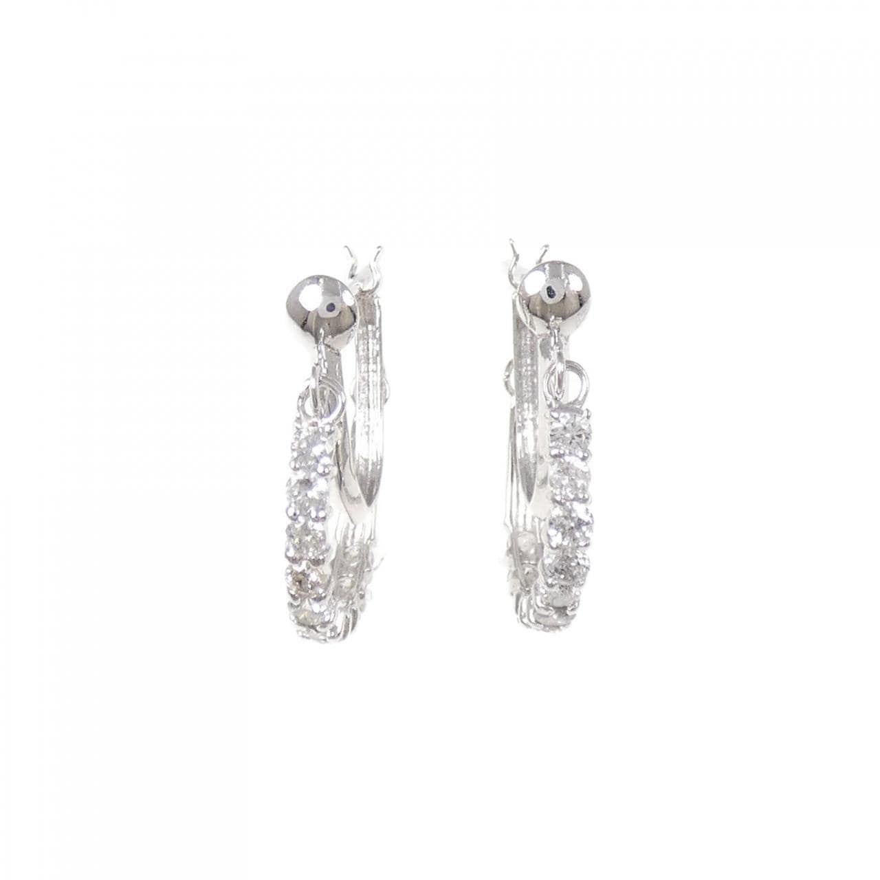 K18WG ダイヤモンド ピアス 0.50CT