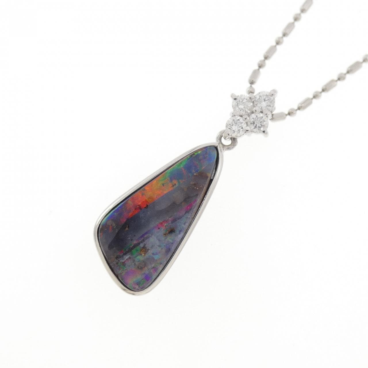 PT900/PT850 ボルダーオパール ネックレス 3.74CT