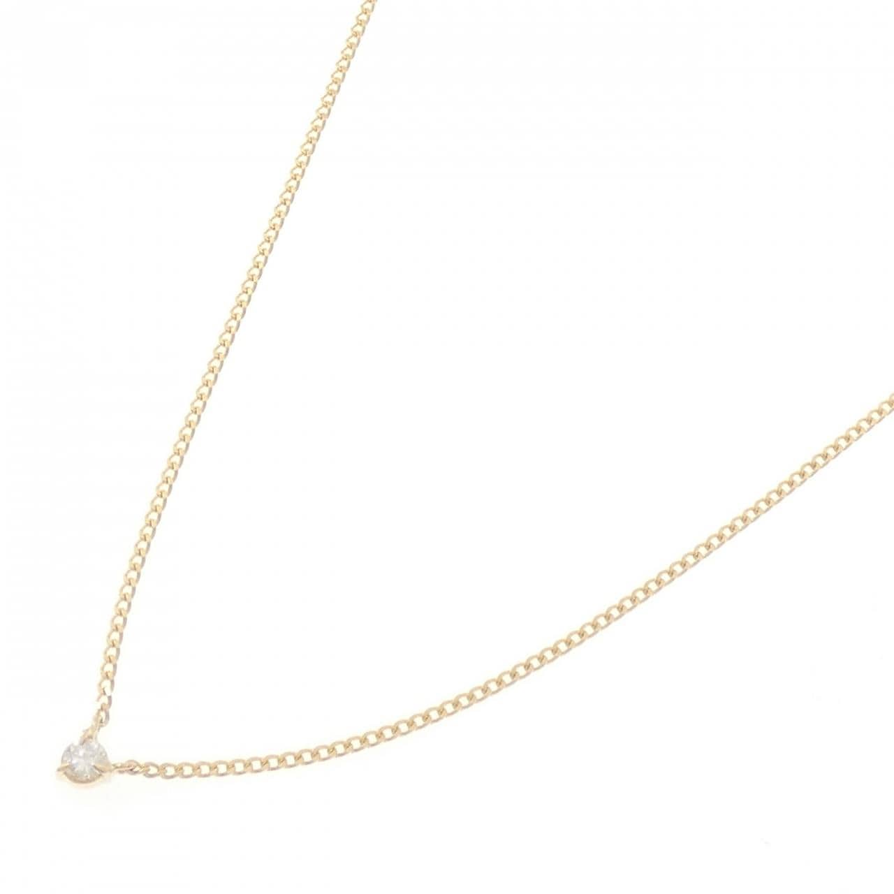 K18YG ソリティア ダイヤモンド ネックレス 0.08CT