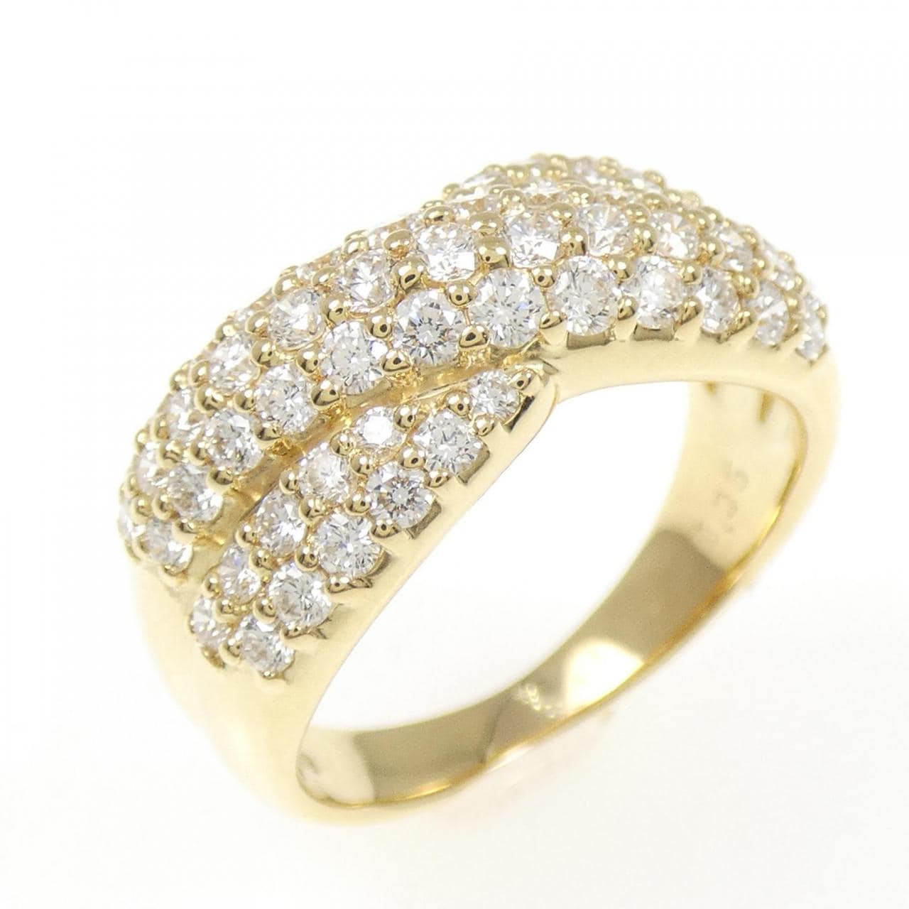 K18YG パヴェ ダイヤモンド リング 1.05CT