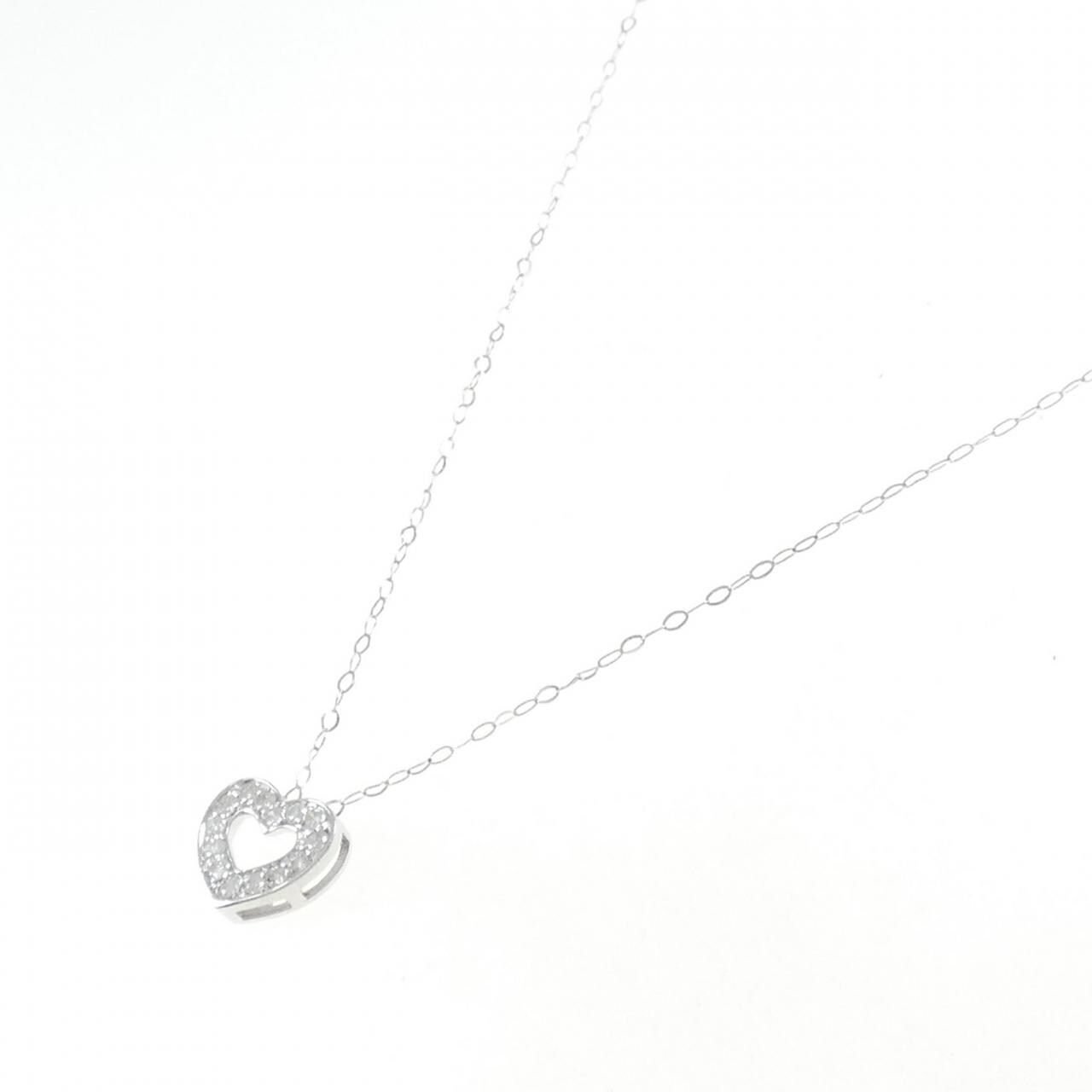 K18WG ハート ダイヤモンド ネックレス 0.30CT