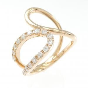 K18PG ダイヤモンド リング 0.37CT
