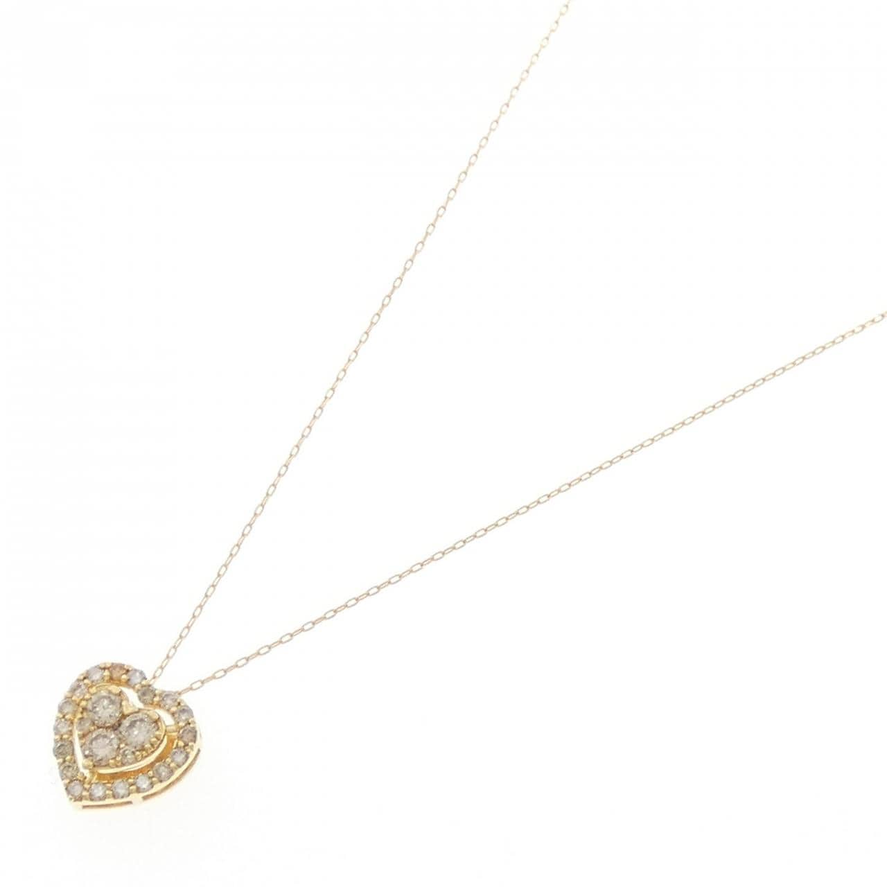 K18YG ハート ダイヤモンド ネックレス 0.30CT