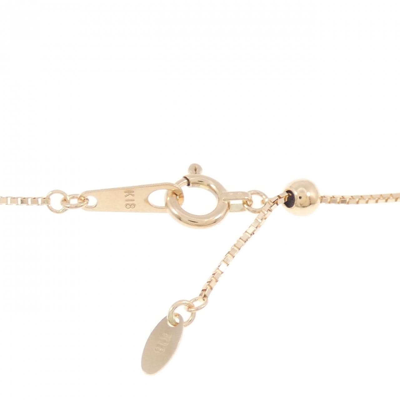 K18PG キー×フラワー ダイヤモンド ネックレス 0.16CT