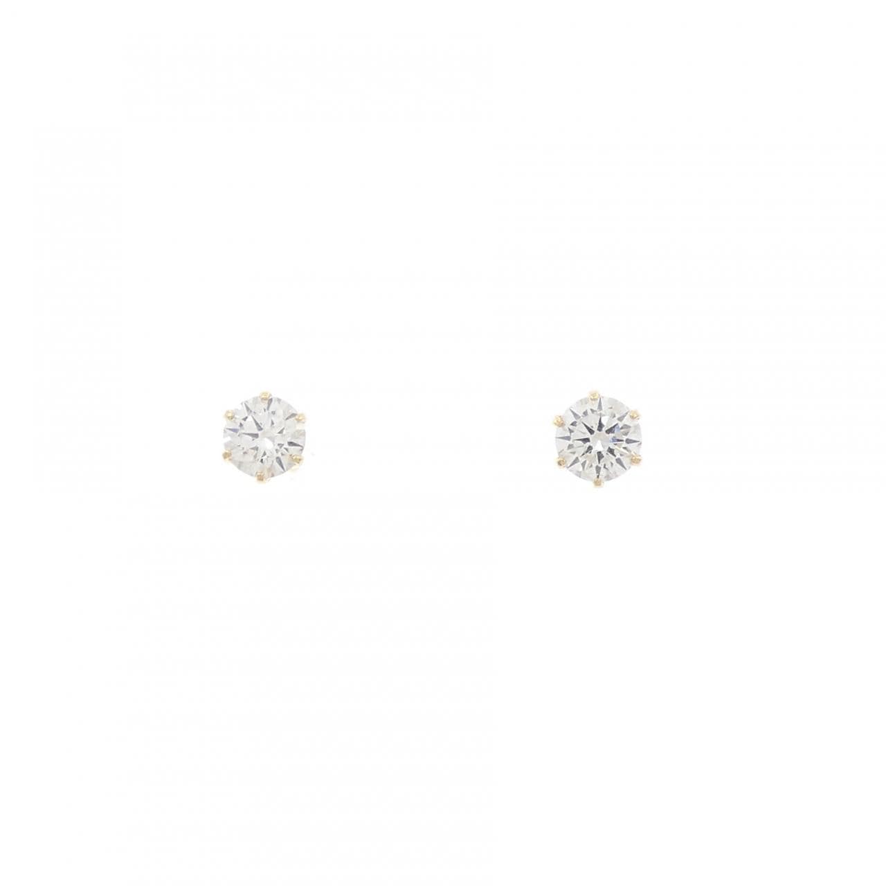K18YG ソリティア ダイヤモンド ピアス 0.30CT