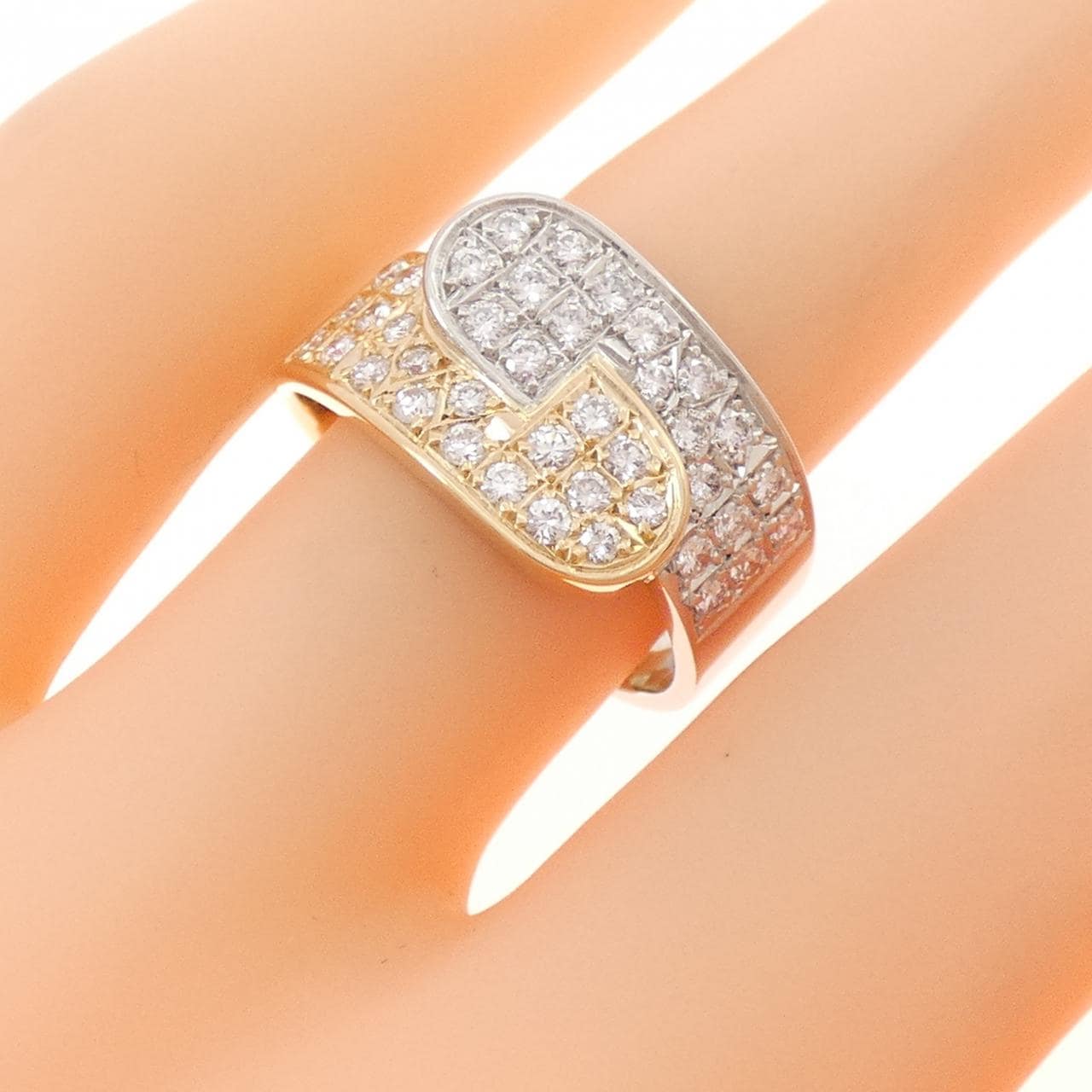 K18PG/PT900 ダイヤモンド リング 0.57CT