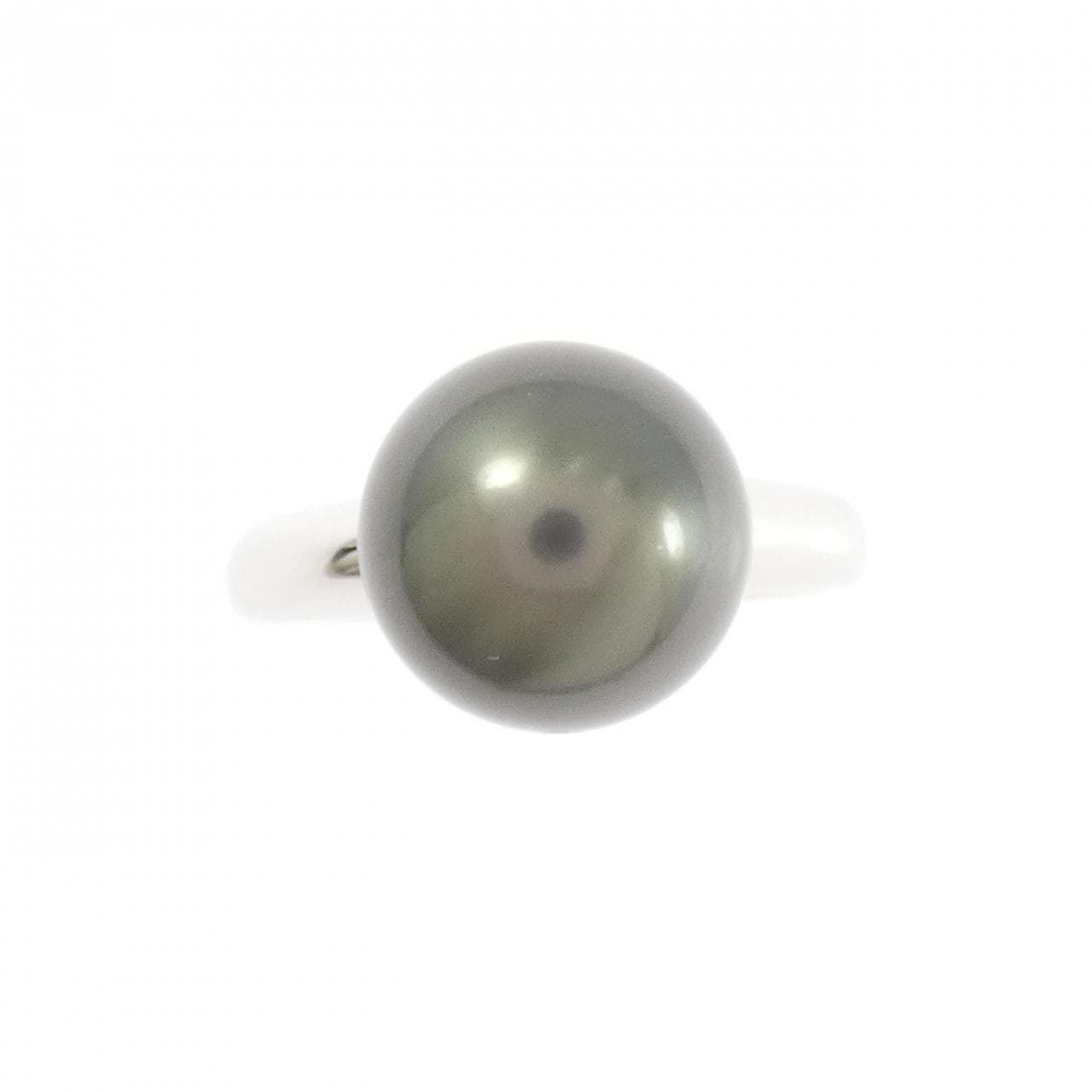 K18WG 黒蝶パール リング 10.5mm