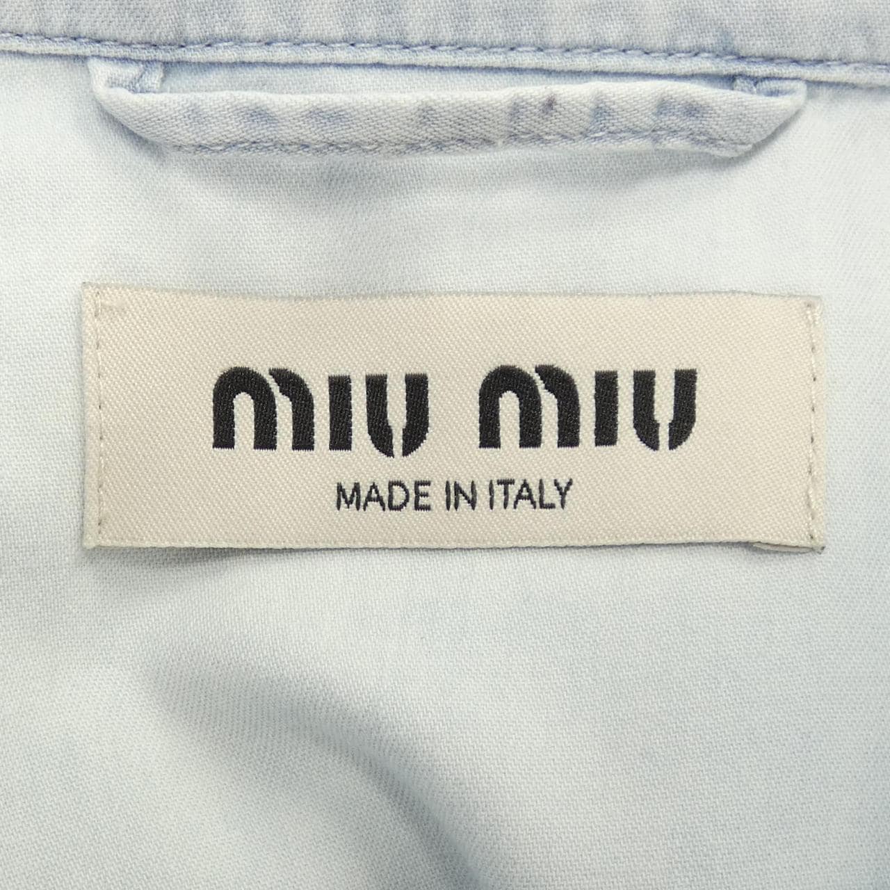 ミュウミュウ MIU MIU ジャンブレーシャツ MIU MIUロゴ GWC115 S000 14UT シャツ
