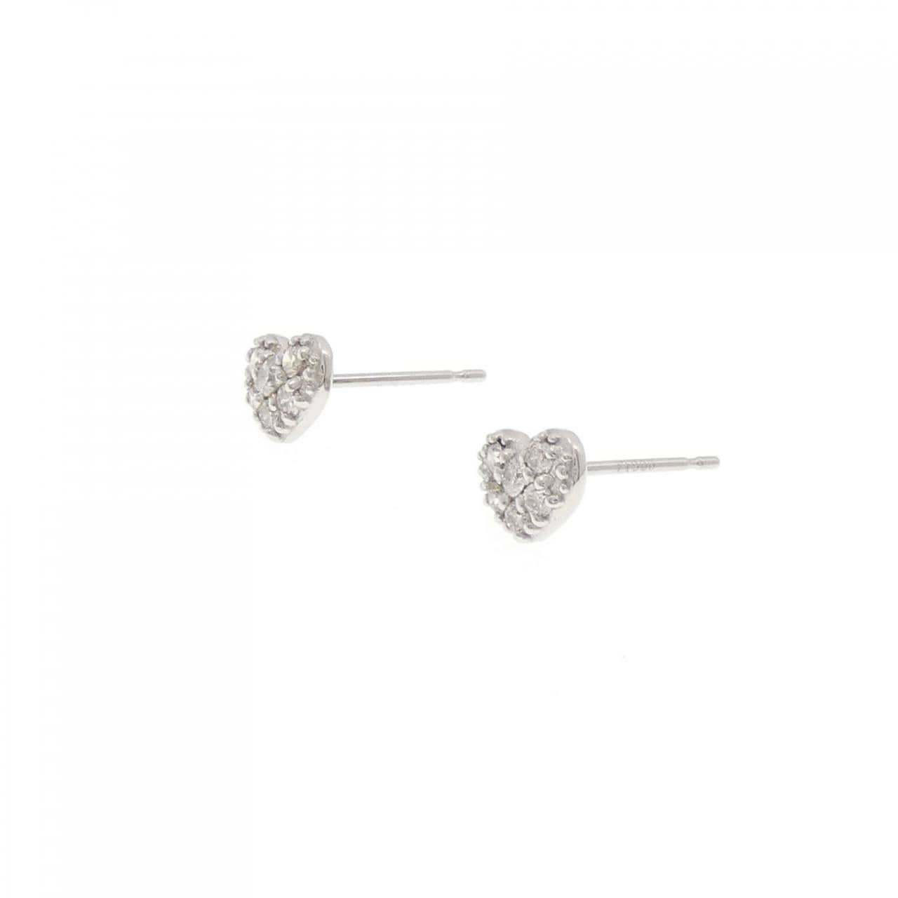 PT900 ハート ダイヤモンド ピアス 0.18CT