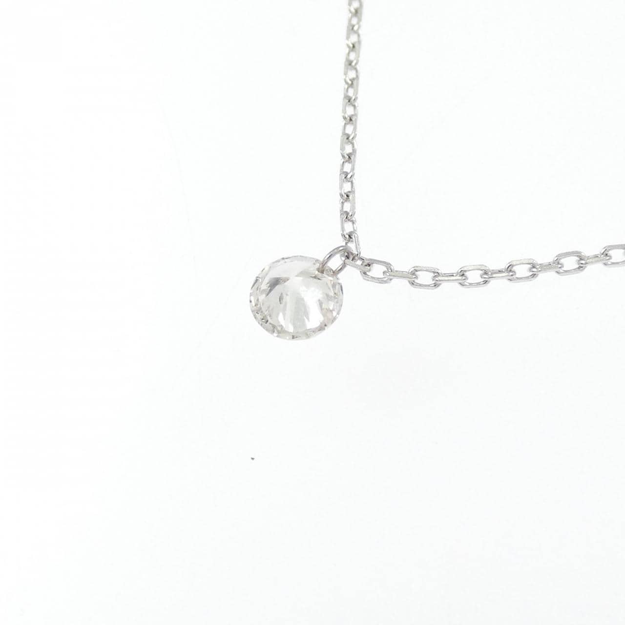 K18WG ソリティア ダイヤモンド ネックレス 0.15CT