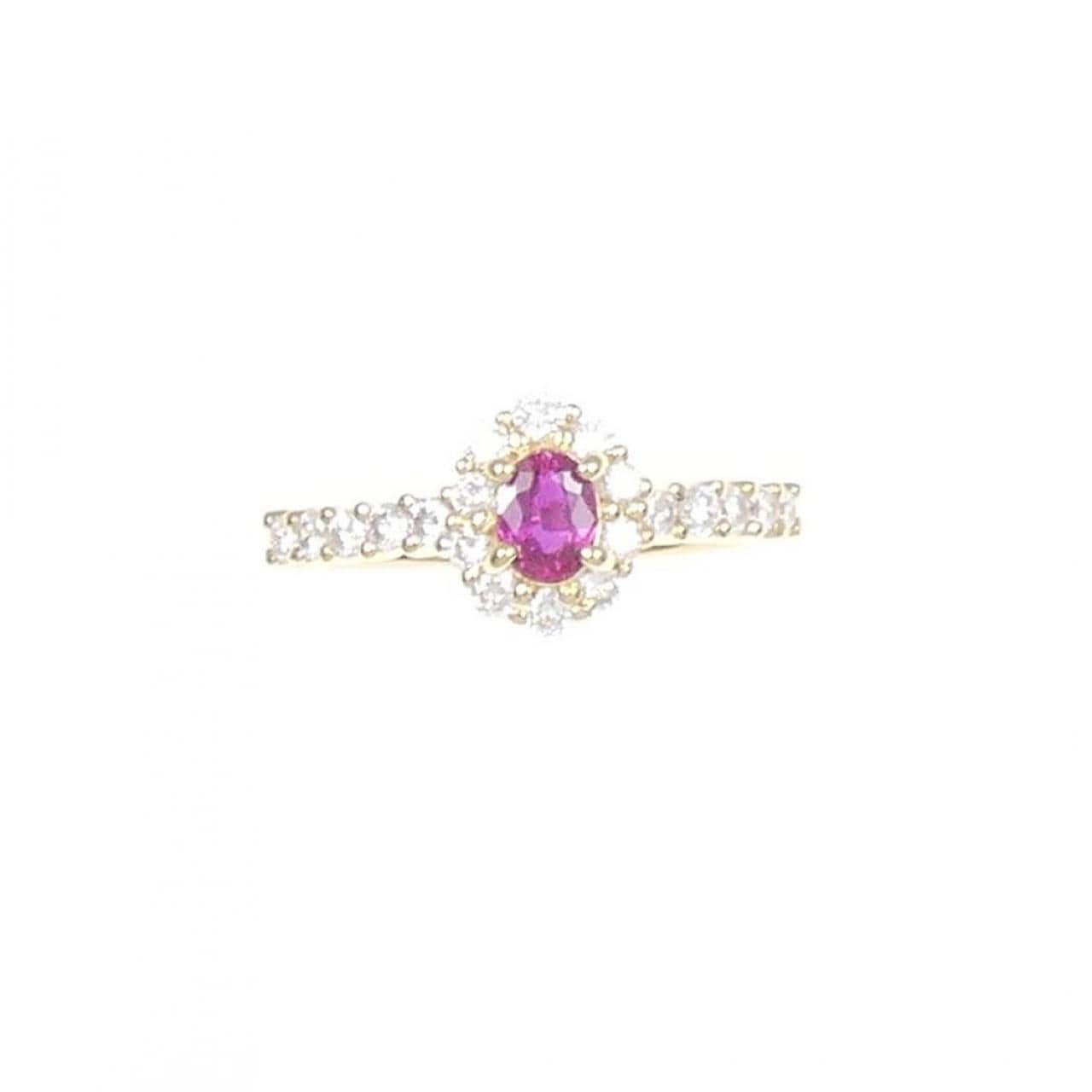 K18YG ルビー リング 0.23CT