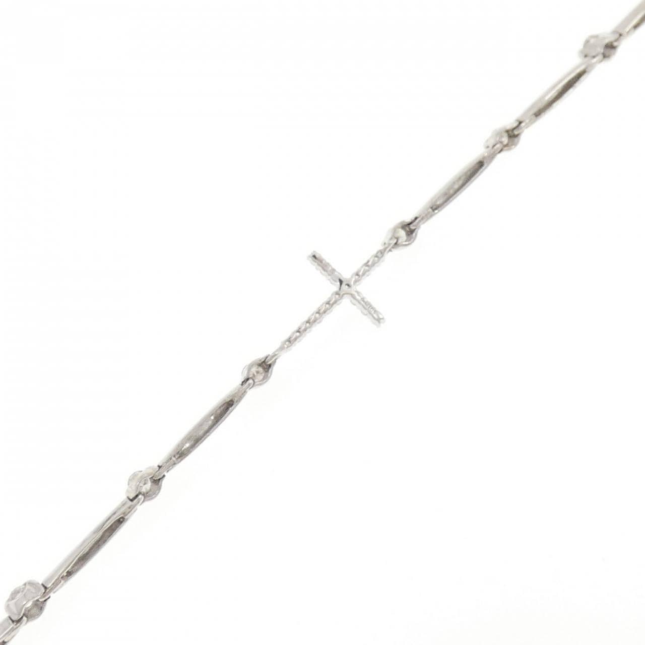 K18WG クロス ダイヤモンド ブレスレット 0.11CT