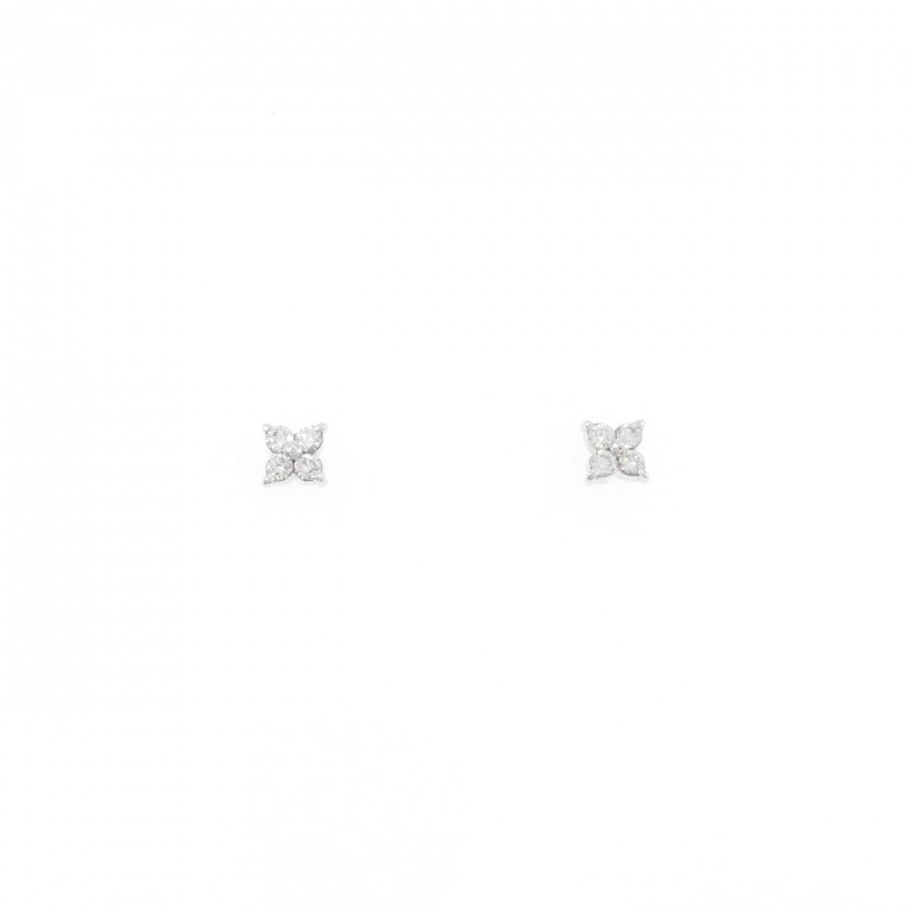 K18WG/K14WG ダイヤモンド ピアス 0.08CT