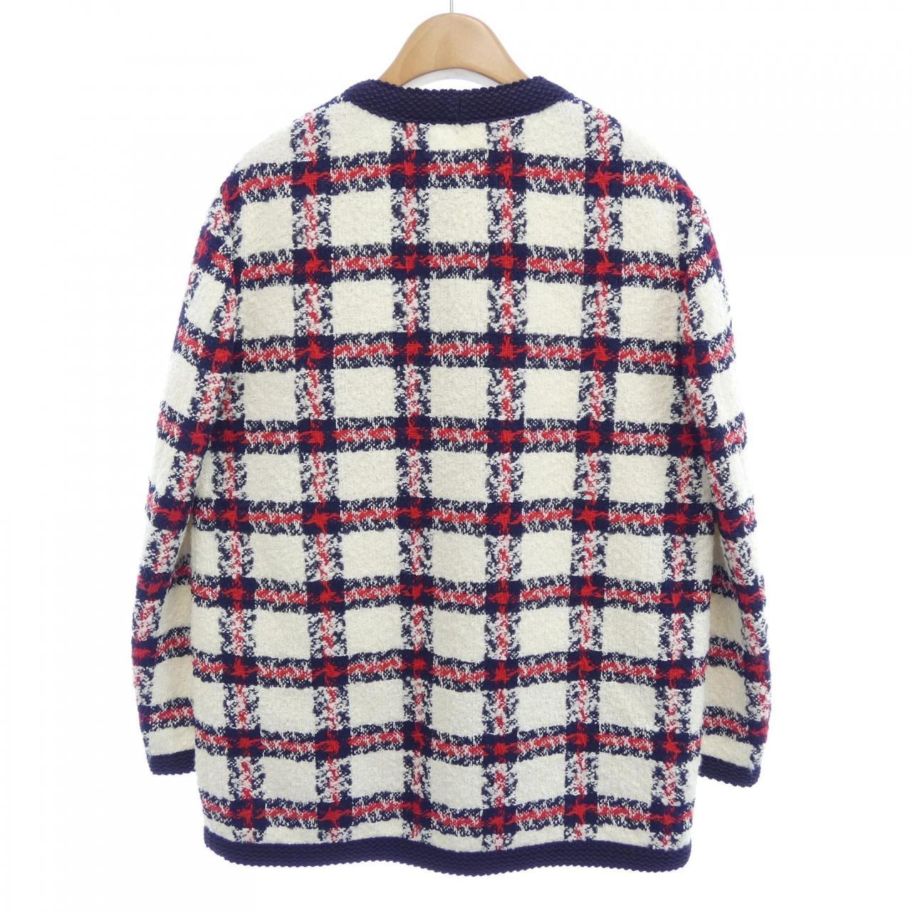 グッチ GUCCI チェック ツイード ジャケット 660820 ZAGLK ノーカラージャケット