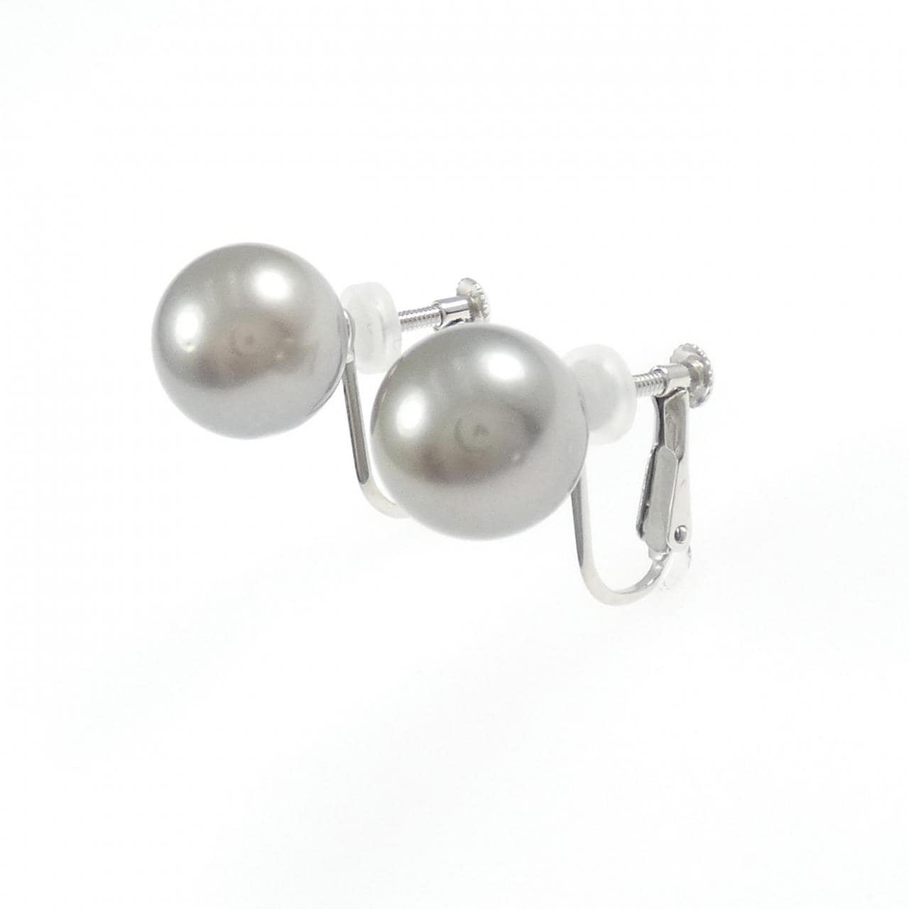 K14WG 黒蝶パール イヤリング 10.8mm