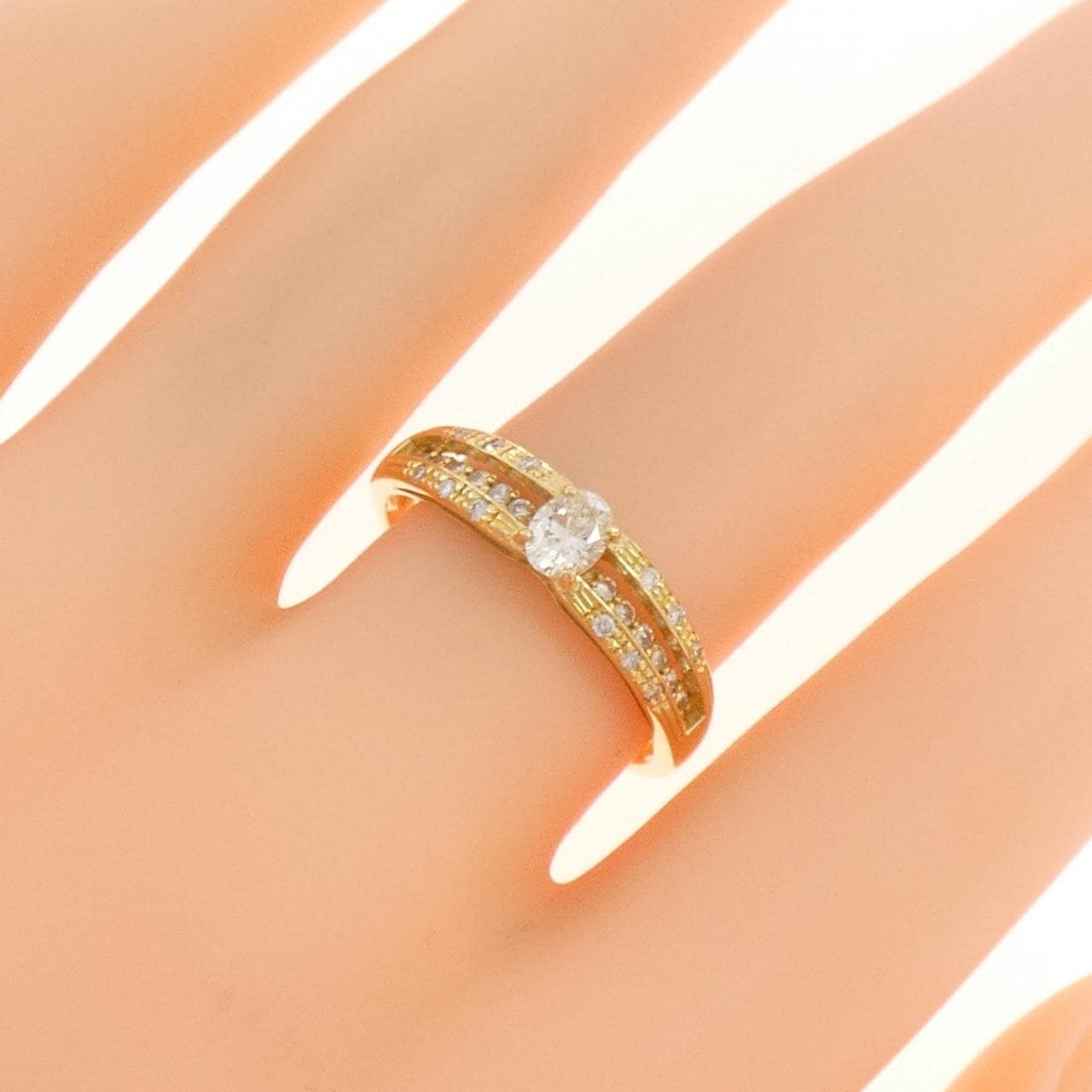 K18YG ダイヤモンド リング 0.244CT