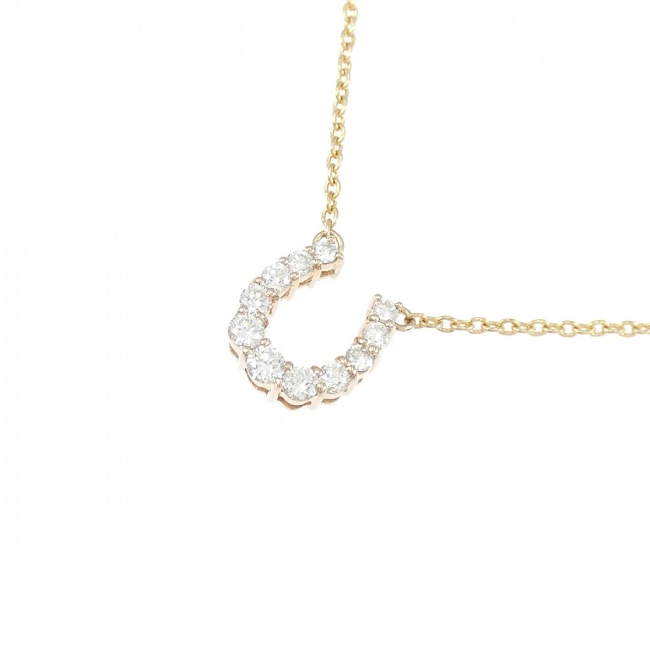 K18PG ホースシュー ダイヤモンド ネックレス 0.20CT