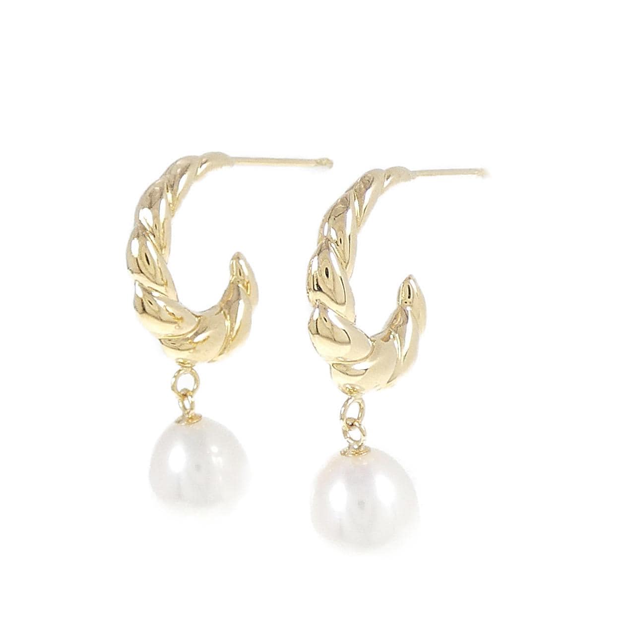 K18YG freshwater pearl earrings