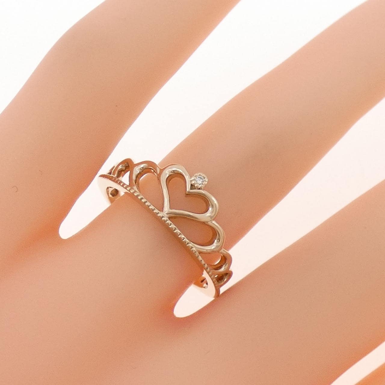 K18PG ティアラ ダイヤモンド リング