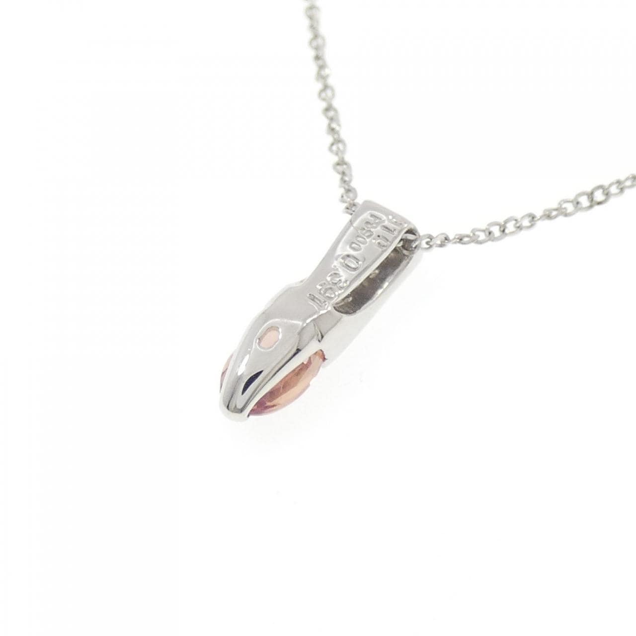 PT900/PT850 Padparadscha Sapphire Necklace 0.391CT