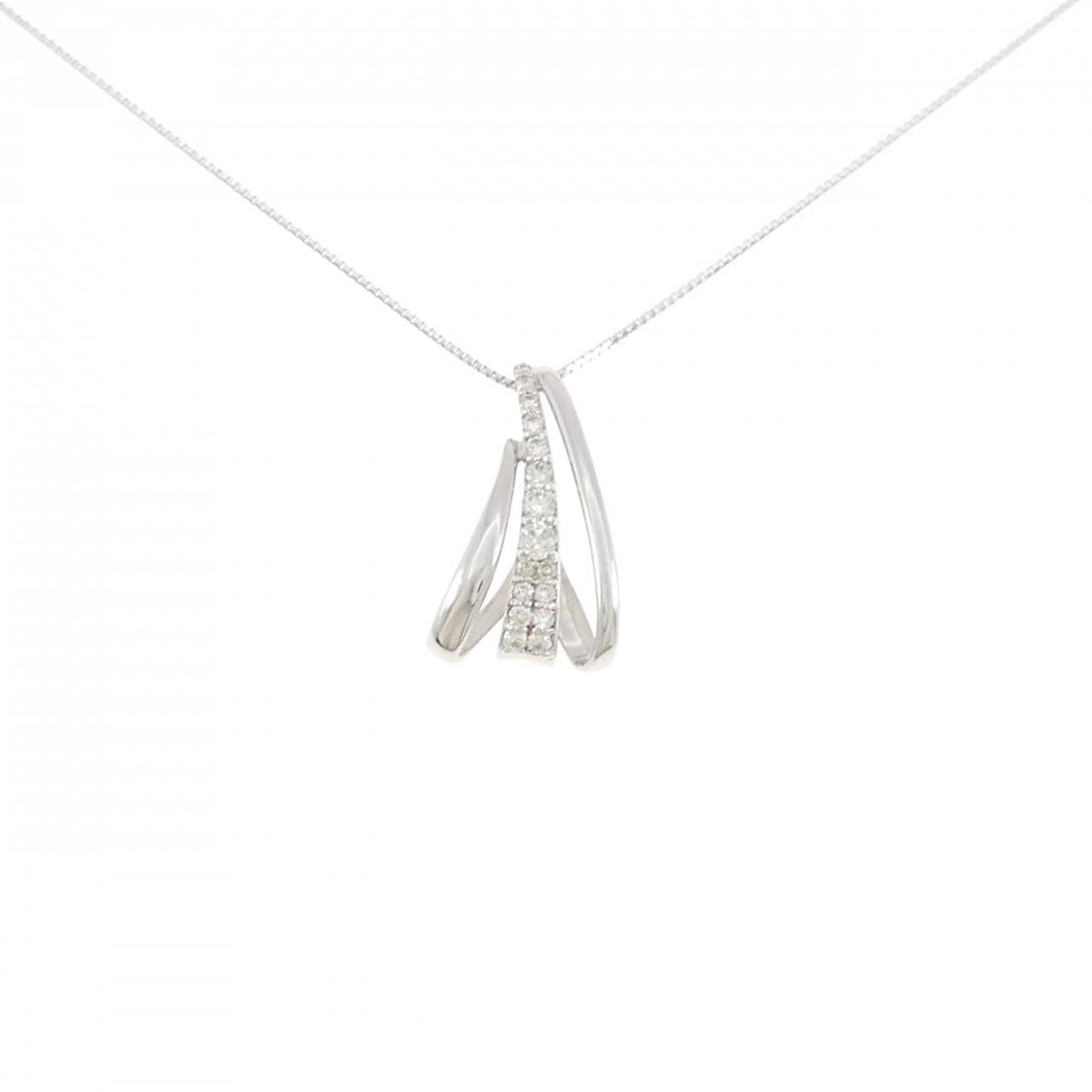 K18WG ダイヤモンド ネックレス 0.17CT