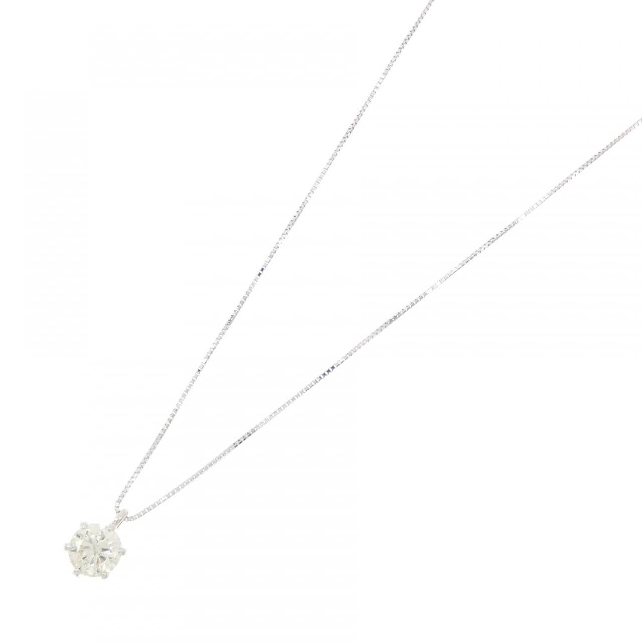 K18WG ソリティア ダイヤモンド ネックレス 1.10CT