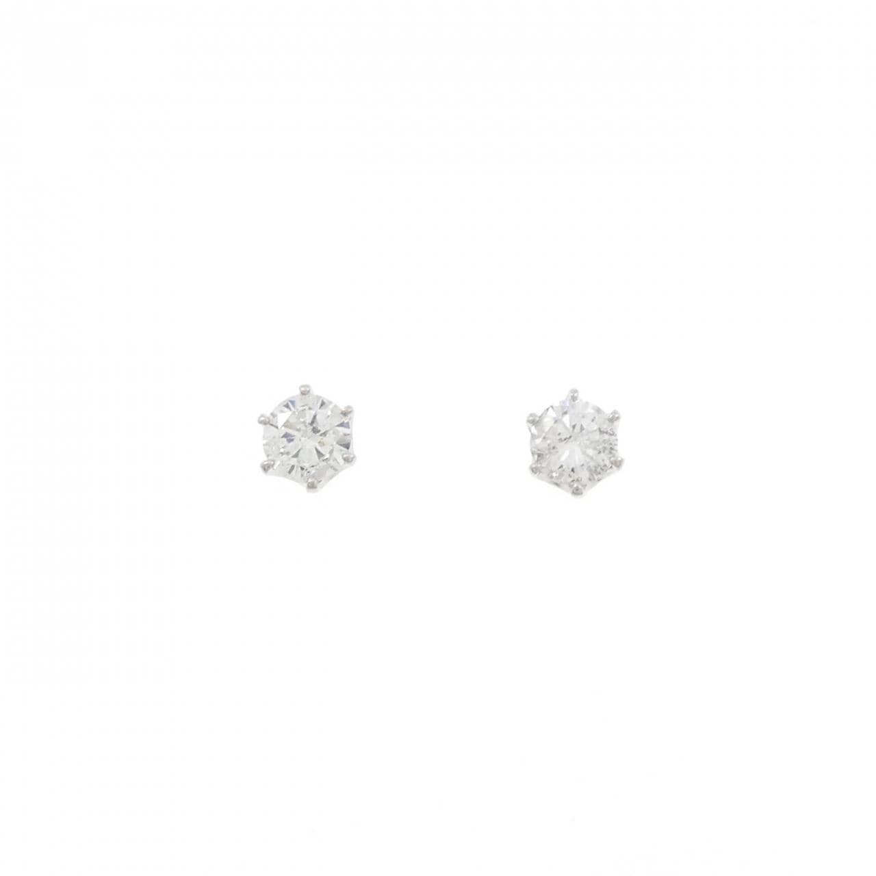 PT900 ソリティア ダイヤモンド ピアス 0.82CT