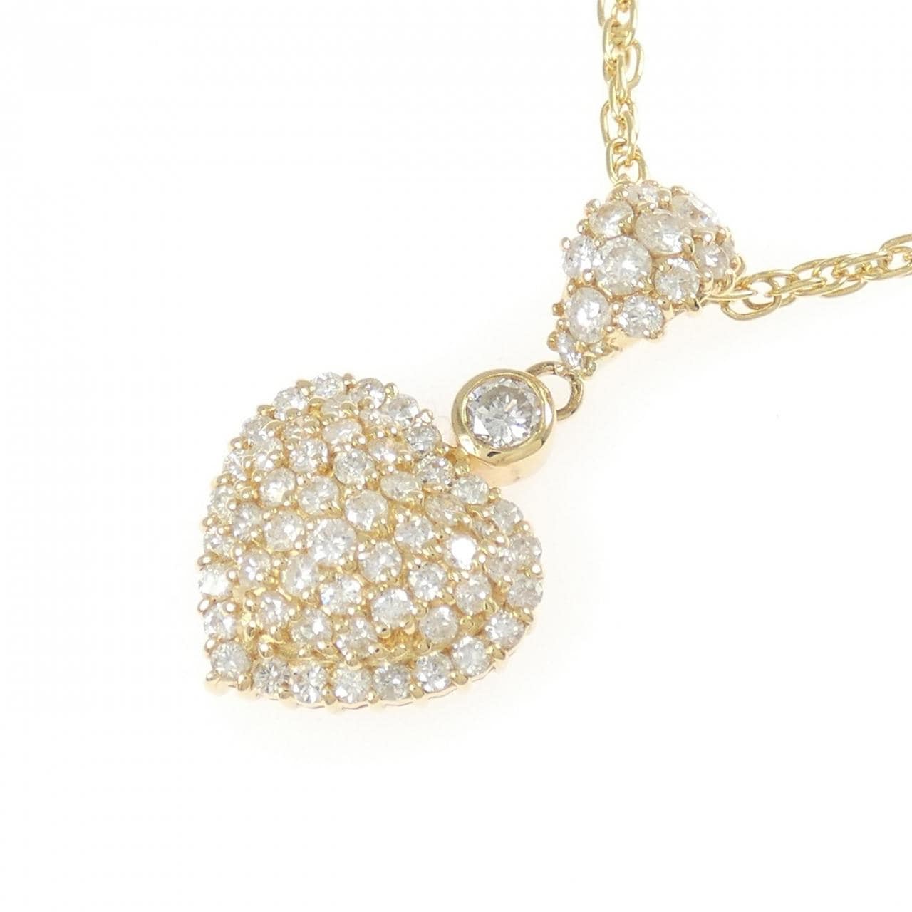 K18YG ハート ダイヤモンド ネックレス 0.21CT