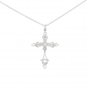 K18WG クロス ダイヤモンド ネックレス 0.30CT