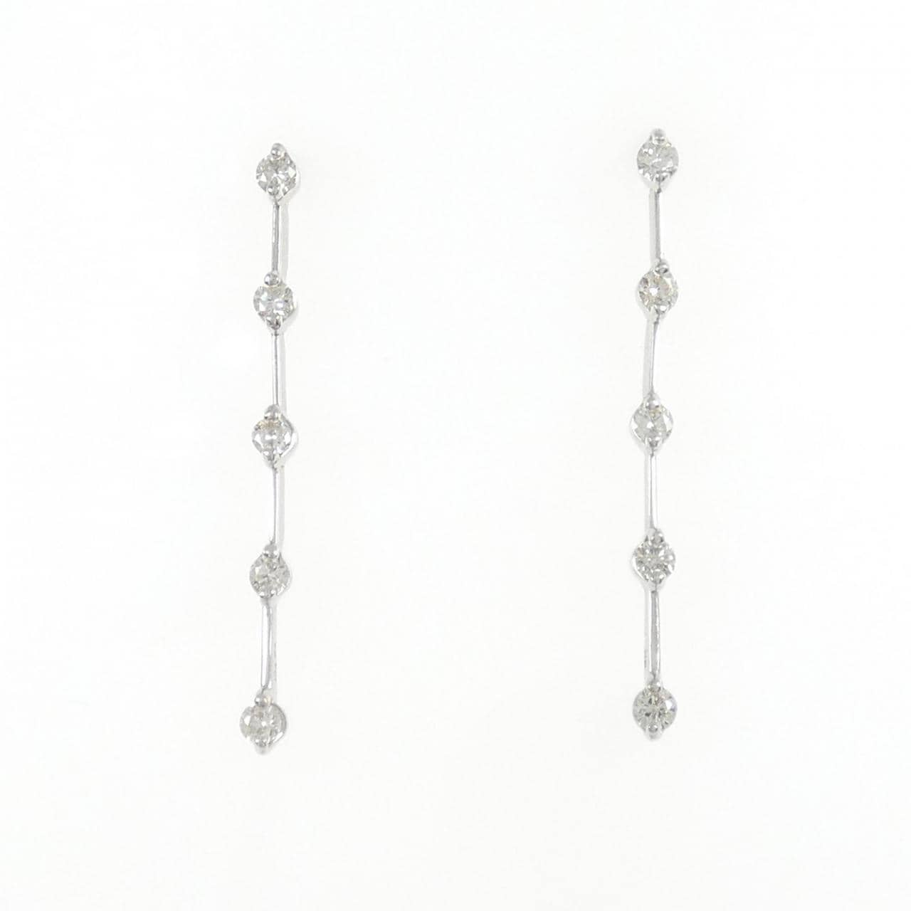 K18WG/K14WG钻石耳环 0.50CT