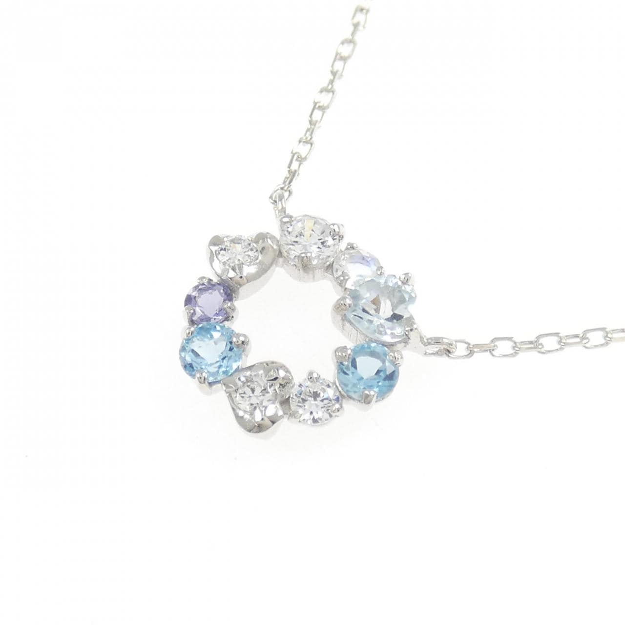 K10WG カラーストーン ネックレス