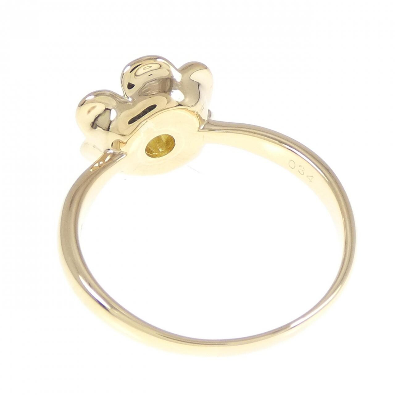 K18YG flower Diamond ring 0.34CT
