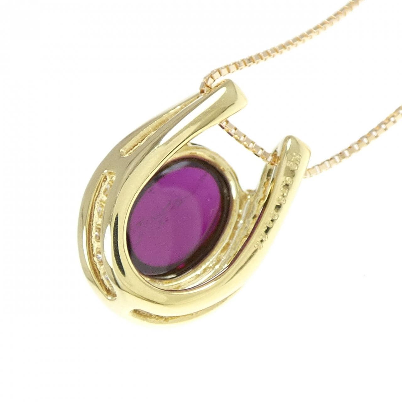 K18YG ガーネット ネックレス 6.78CT