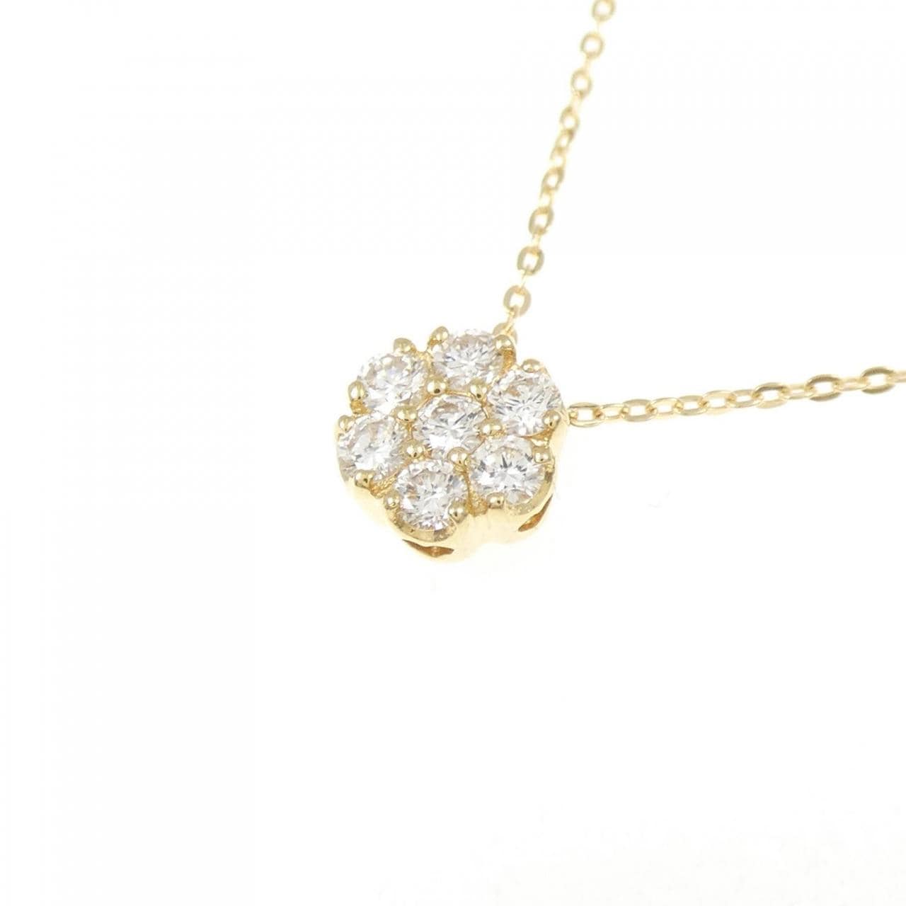 K18YG フラワー ダイヤモンド ネックレス 0.29CT