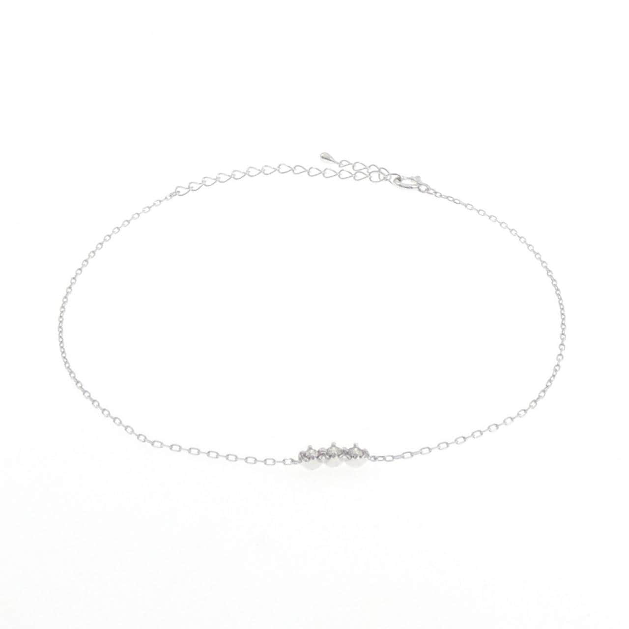 K18WG ダイヤモンド アンクレット 0.12CT